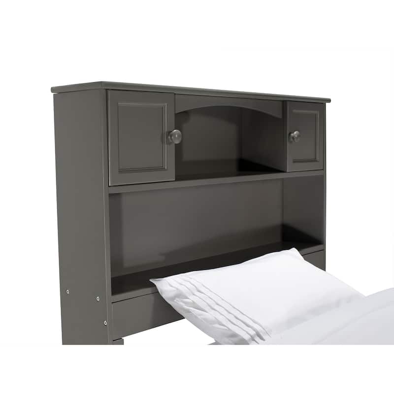 Twin Platform Bed with Trundle - Modern Grey Bed Frame, Space Saving Design, Easy Assembly
