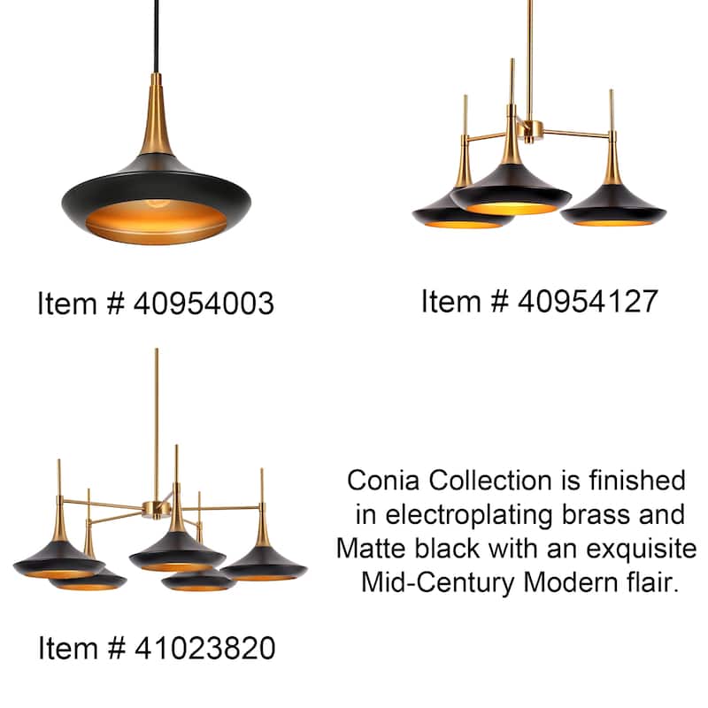Conia Modern 3-Light Linear Chandelier Black Gold Island Pendant Lights - 34.6"Wx9"Dx11.8"H
