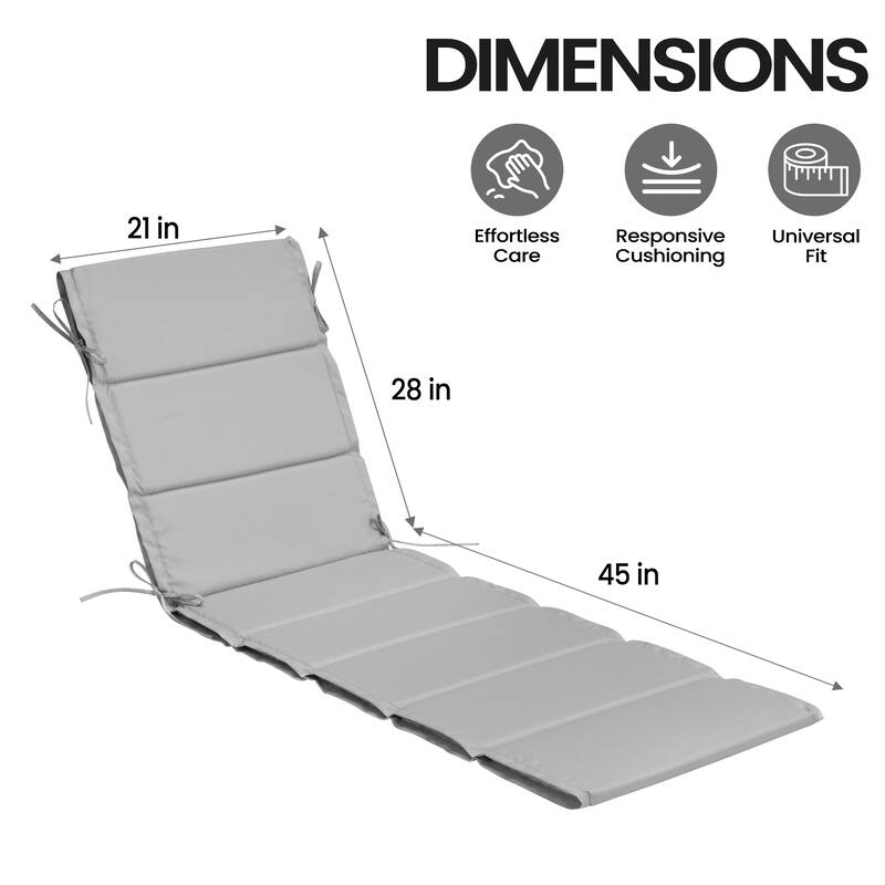 Pellebant Outdoor Patio Chaise Lounge Cushion Lounger Pad