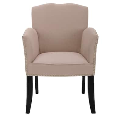 SAFAVIEH Veloudo Tan Linen Arm Chair - 24" x 25" x 36.2" - 24Wx25Dx36H