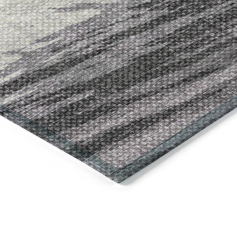 Machine Washable Indoor/ OutdoorAbstract Brushstrokes Chantille Rug