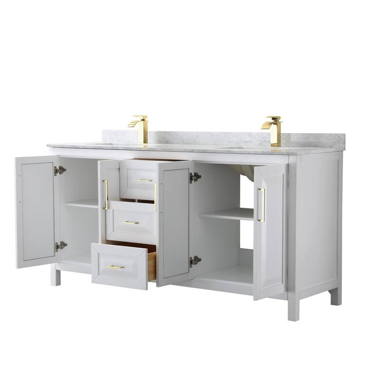 Wyndham Collection Daria 72" Free Standing Double Vanity Set with MDF