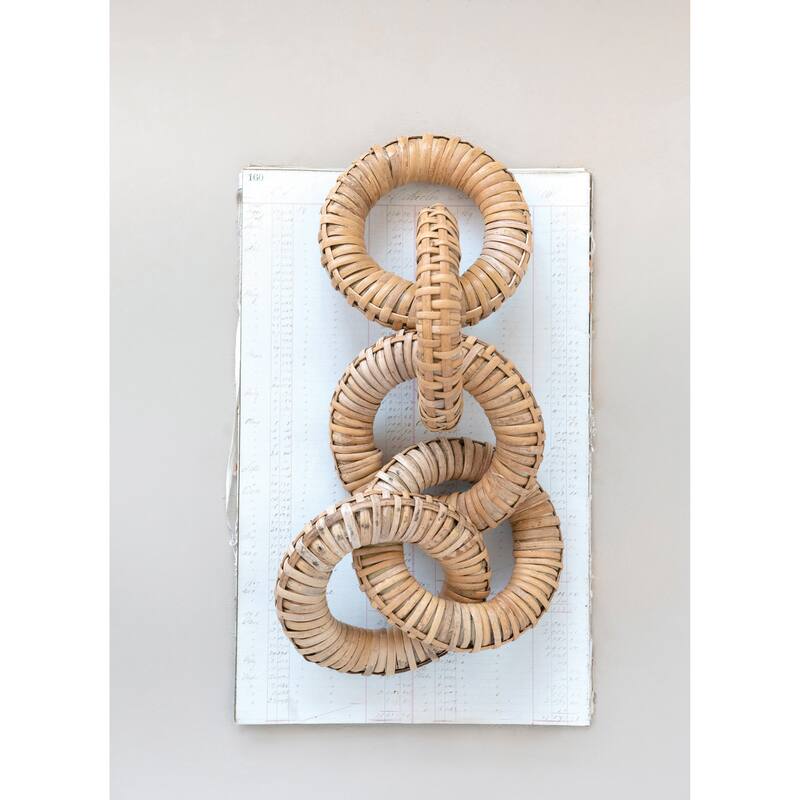 Rattan Wrapped Mango Wood Chain with 5 Links