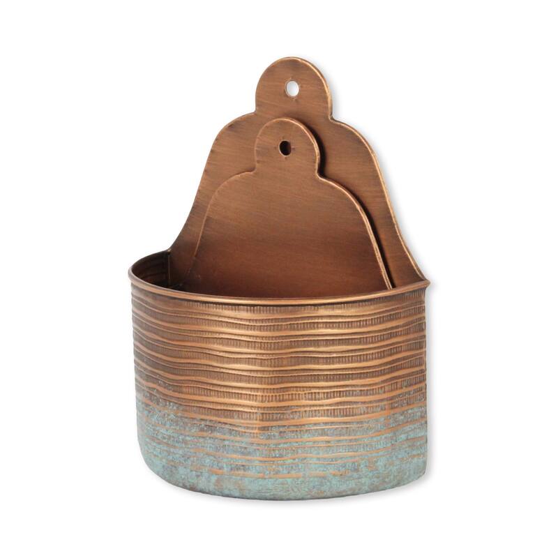 Kyani Copper Metal Wall Planter (Set of 2)