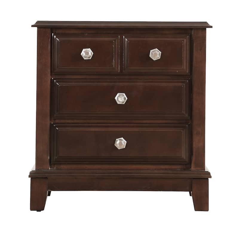 Rattan End table with drawer, Modern nightstand, side table for living room, bedroom,natural