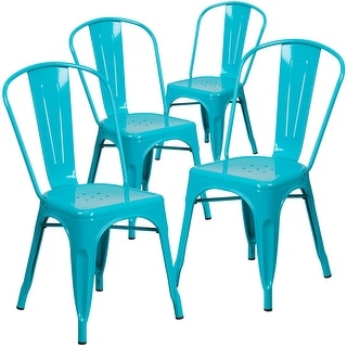 Metal Indoor/ Outdoor Stackable Bistro Chair (Set of 4)