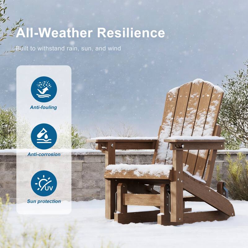 Glider Adirondack Patio Chair, 3-Position Adjust Smooth Motion Chair