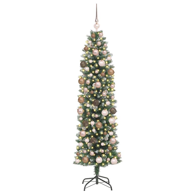 vidaXL Christmas Tree Party Decoration Artificial Slim Tree with Stand PVC