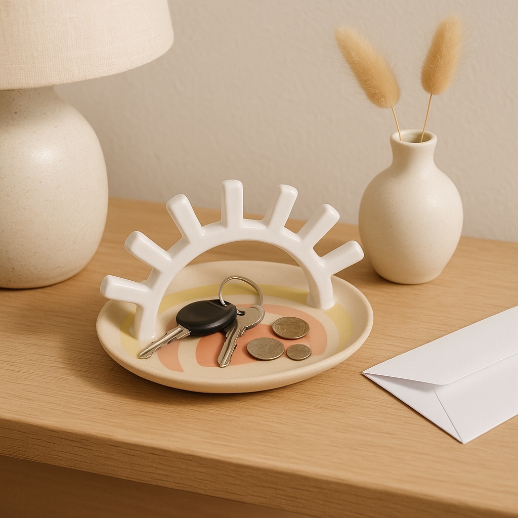 Sagebrook Home Ceramic Multi 6" Sunshine Trinket Tray - 5.5" x 5.5" x 3.5"
