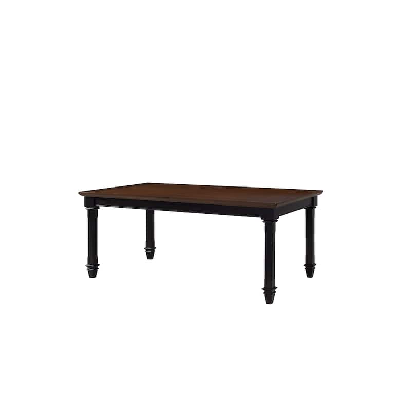 Traditional Wood Kitchen Extension Dining Table, Black - Large