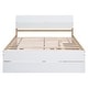preview thumbnail 9 of 8, Classic Full Size Bed with Twin Size Trundle Bed Frame & 2 Drawers for Kids Teens Adults Space-Saving, Easy Assembly, White+Oak