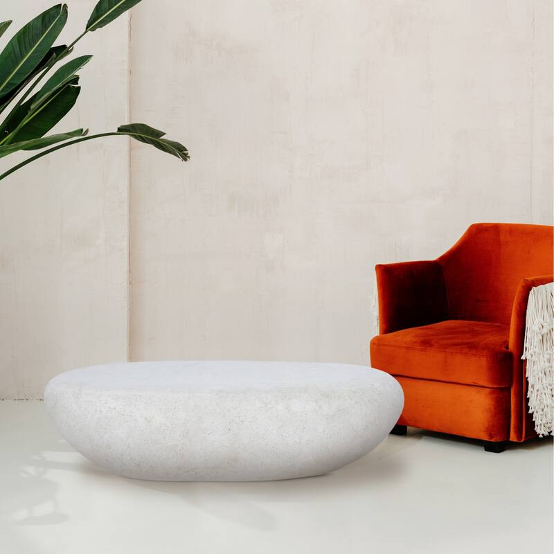 Traditional Stone Accent Bench - 46.75" - White