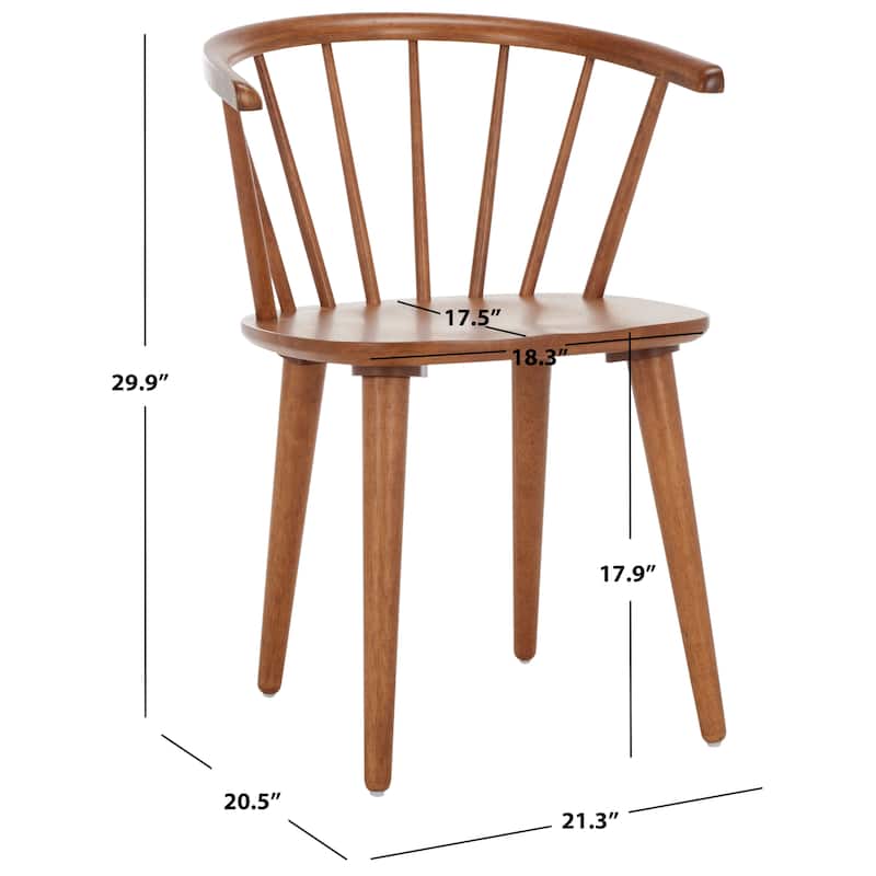 SAFAVIEH Home Blanchard 18-inch Curved Spindle Side Chair [SET of 2] - 21"W x 21"D x 30"H