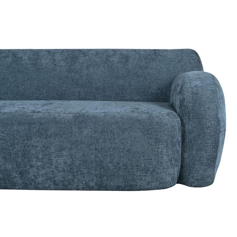 Streamlined Sofa with Curved Design and Extra-Large Seat Depth for Living Room or Guest Room