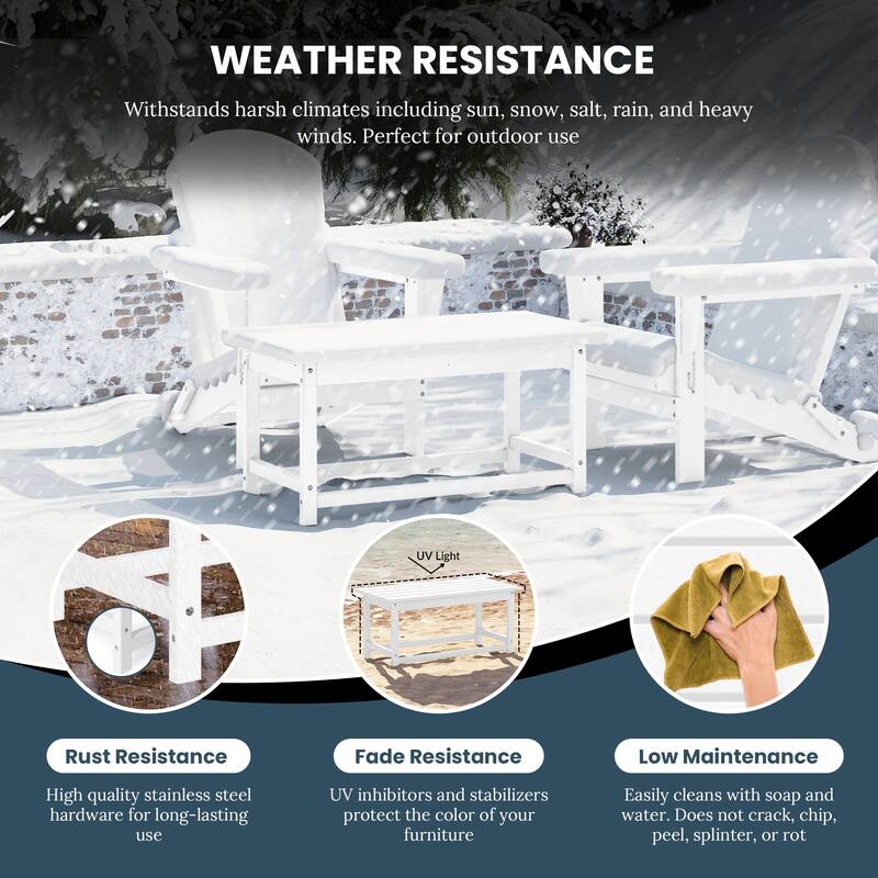 Laguna Hdpe All Weather Outdoor Patio Rectangular Coffee Table