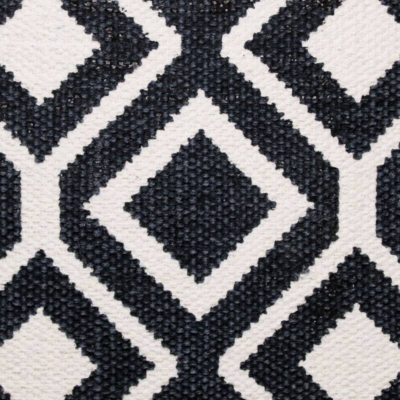 20" Navy Blue and White Tile Design Square Throw Pillow
