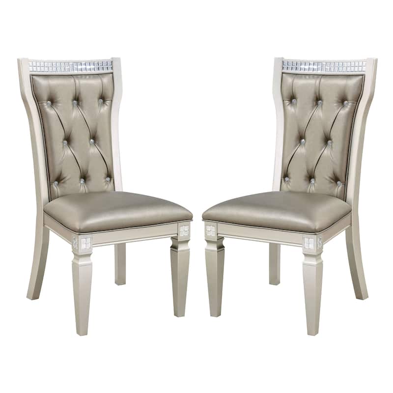 Medlee Modern Faux Leather Tufted Side Chair Furniture of America (Set of 2)