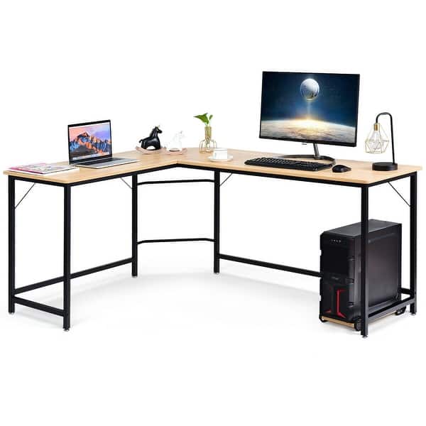 Shop Gymax L Shaped Desk Corner Computer Desk Pc Laptop Gaming