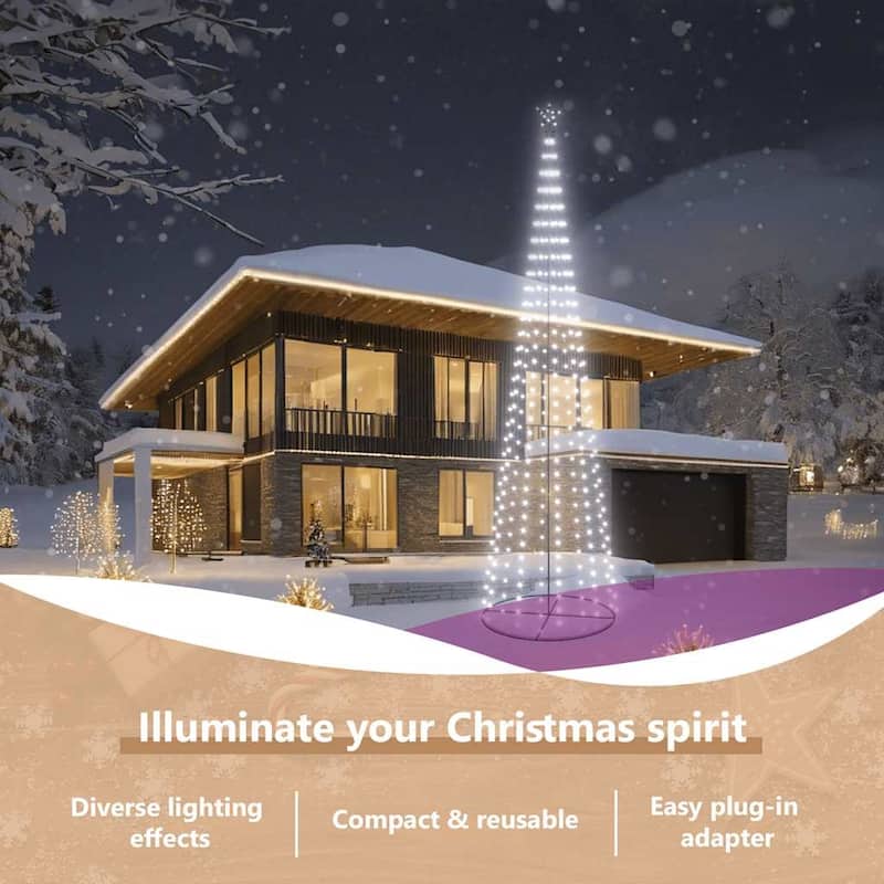 vidaXL Christmas Cone Tree Decoration Artificial Christmas Tree with LEDs