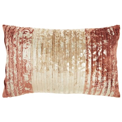 Two Tone Striped Lumbar Pillow