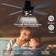 preview thumbnail 8 of 10, Oaks Aura 52in. Black Industrial Flush Mount Ceiling Fan with Lights and Remote, 6-Speeds Reversible Low Profile Ceiling Fan