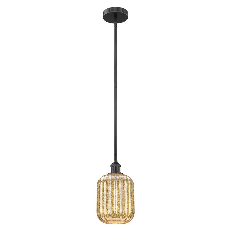 Innovations Lighting Endless Possibilities Edison - Preston - 1 Light 7" Jar Shade Stem Hung Mini Pendant - Mercury/Matte Black