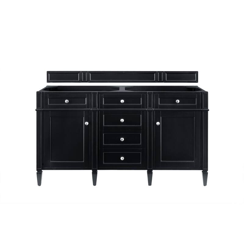 James Martin Vanities Brittany 60" Double Vanity, Black Onyx - Black Onyx Vanity Base Only - No Top