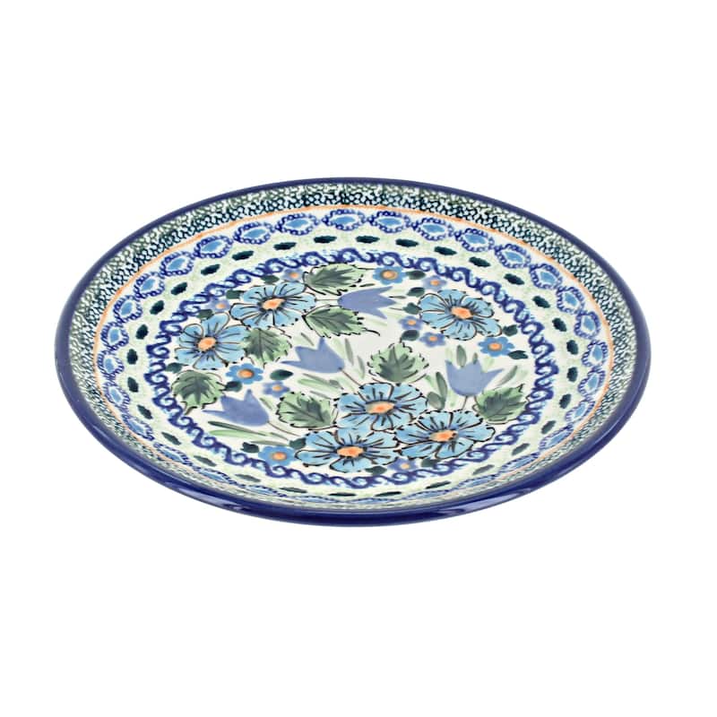Blue Rose Polish Pottery Zaklady Dessert Plate - Ballina