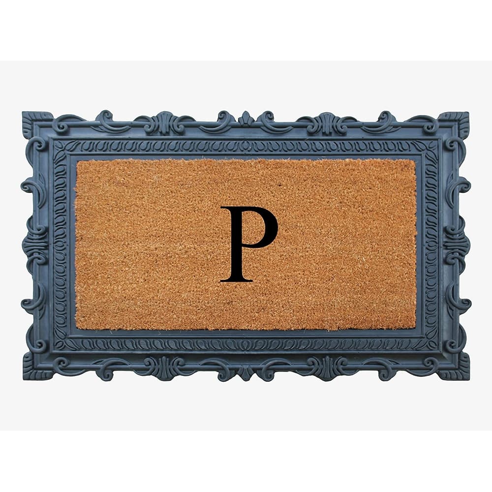 A1HC First Impression Carson Rubber and Coir 24" X 36", Heavy Duty, Easy to Clean Outdoor Monogrammed Doormat