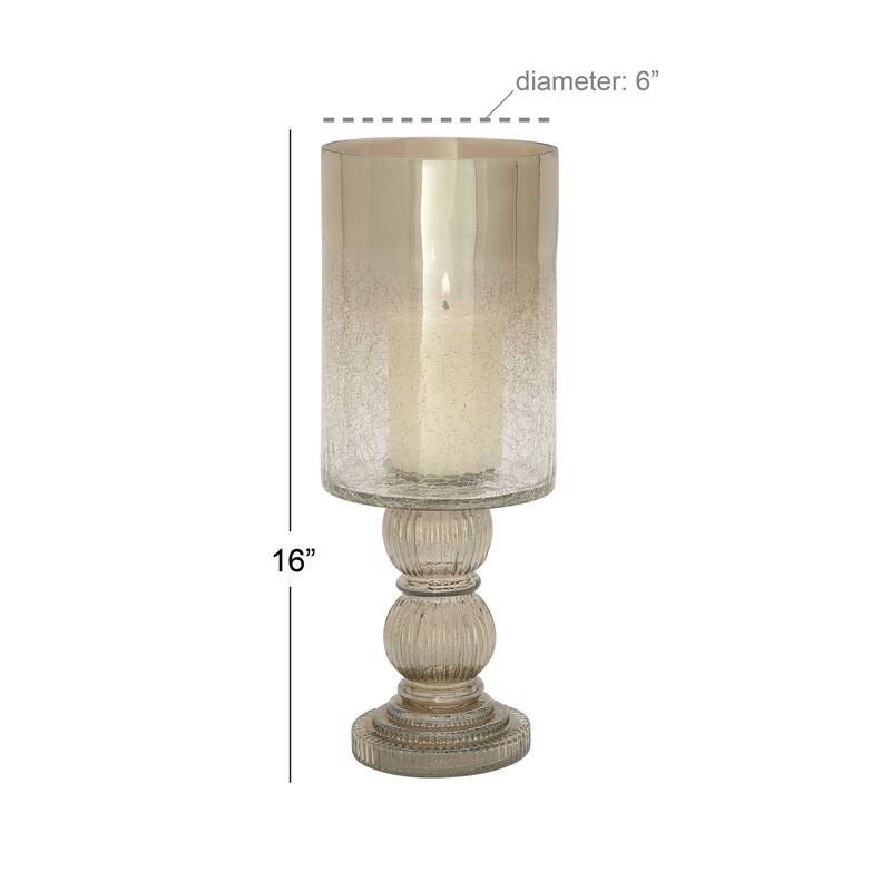 Glass Traditional Hurricane Lamp 16 x 6 x 6 - 6 x 6 x 16