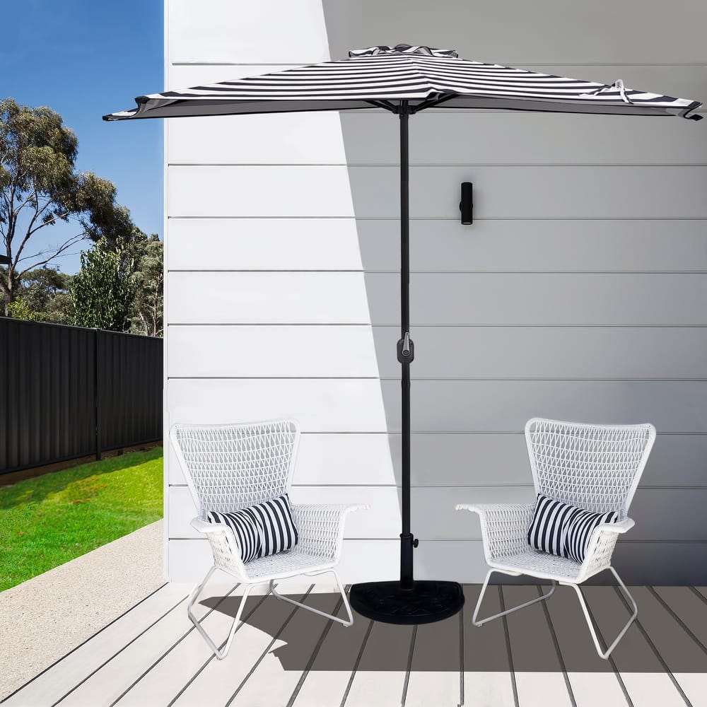 Merritt 9 Ft Half Market Umbrella Included Base