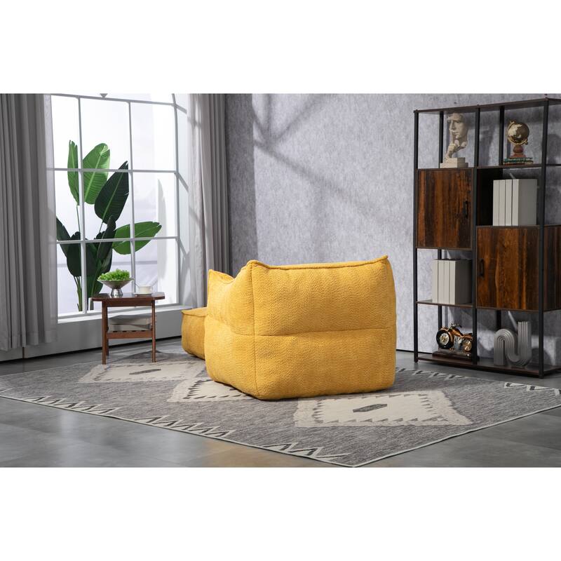 GDFStudio - COOLMORE Boucle Bean Bag Chair with Memory Foam Filling for Ultimate Comfort