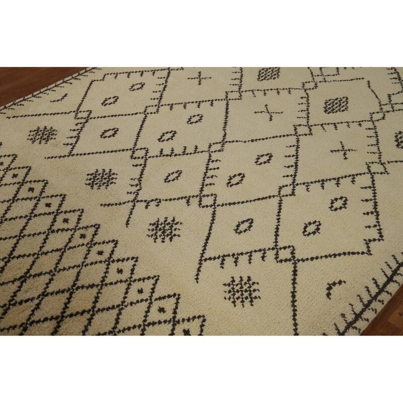 Trellis Moroccan Oriental Area Rug Handmade Bedroom Wool Carpet - 5'6" x 7'10"