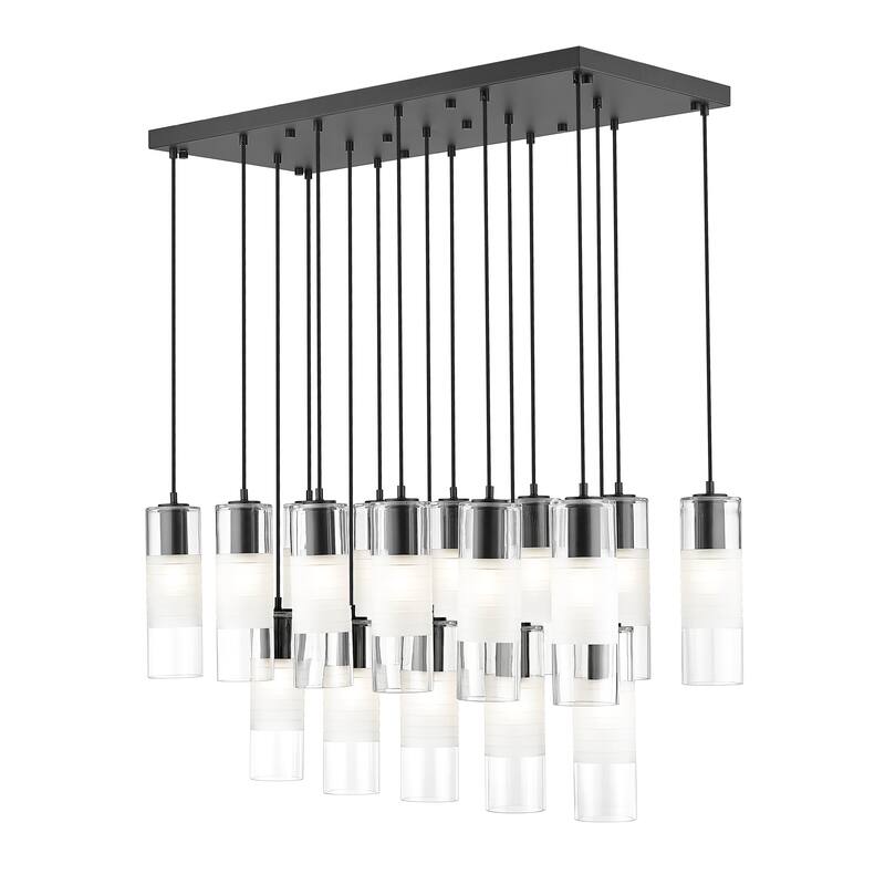 Alton 17 Light Linear Chandelier in Matte Black - Matte Black