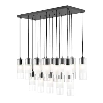 Alton 17 Light Linear Chandelier in Matte Black - Matte Black