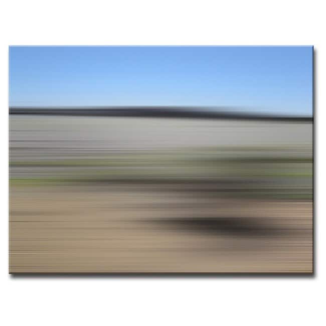 Blur Stripes XX' Abstract Wrapped Canvas Wall Art