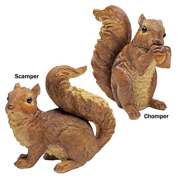 Design Toscano Scamper and Chomper, the Woodland Squirrel Statues: Set of Two