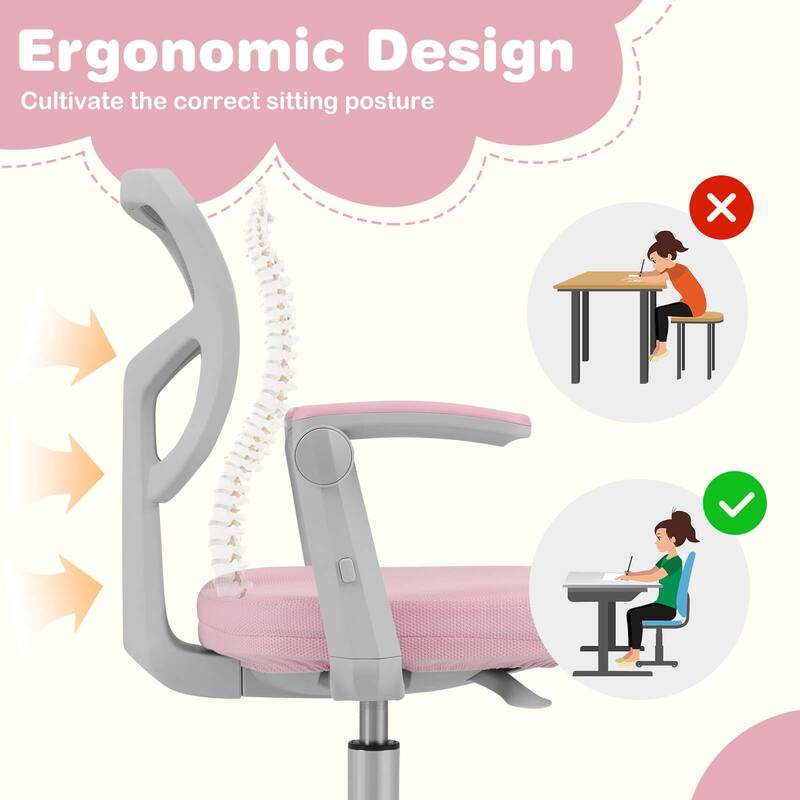 Costway Kids Desk Chair Children Study Chair with Adjustable Height, - See Details