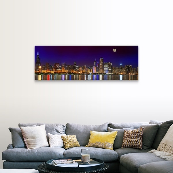 CHICAGO SKYLINE Evening Lights Painting Giclee Canvas 16/"x20/" by the Artist