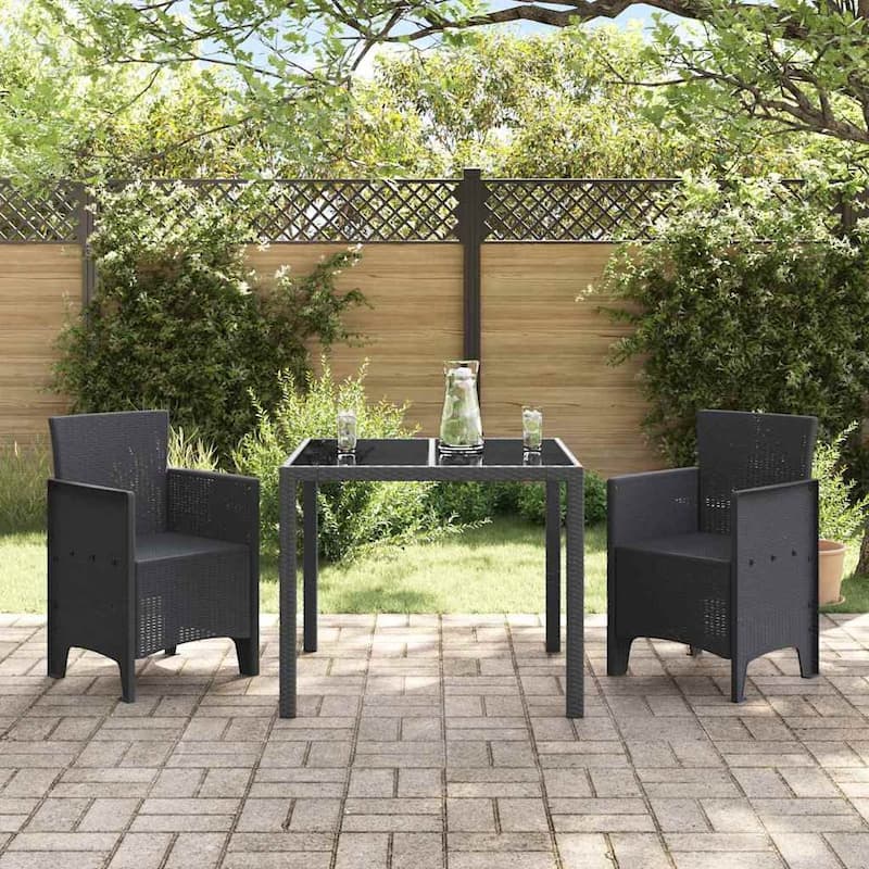 vidaXL Garden Chair 2/4 pcs Anthracite/Brown/White 53 x 49 x 85 cm PP - 53 x 49 x 85 cm