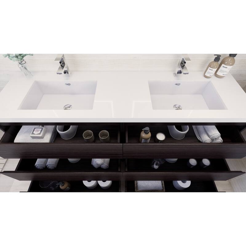 Aron 72'' Freestanding Vanity with Double Reinforced Acrylic Sink