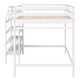 preview thumbnail 6 of 10, Full Size Loft Bed with Built-in Storage Staircase and Clothes Hanger, Space-Saving