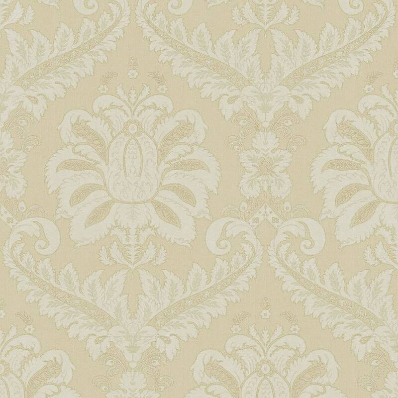 Galerie Wallcoverings Ornamenta Collection Traditional Damask Matte Finish Vinyl on Non-woven Wallpaper Roll - 33-feet long x 21-inches wide - Gold