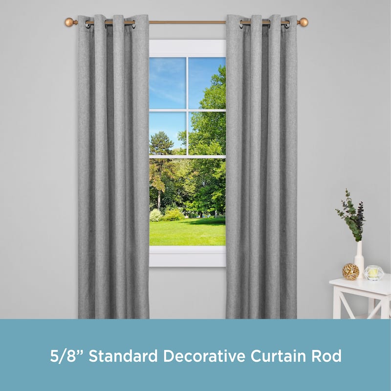 Kenney® Newbury 5/8" Standard Decorative Window Curtain Rod, 28-48", Brushed Brass