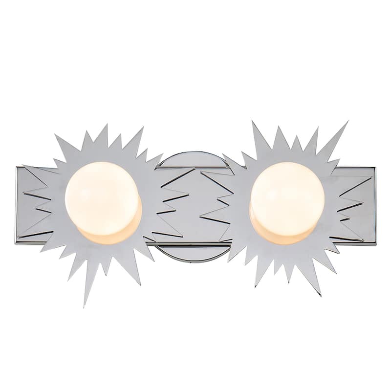 2 Light Chrome Bath vanity light Star Shape
