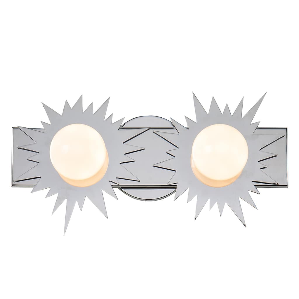 2 Light Chrome Bath vanity light Star Shape