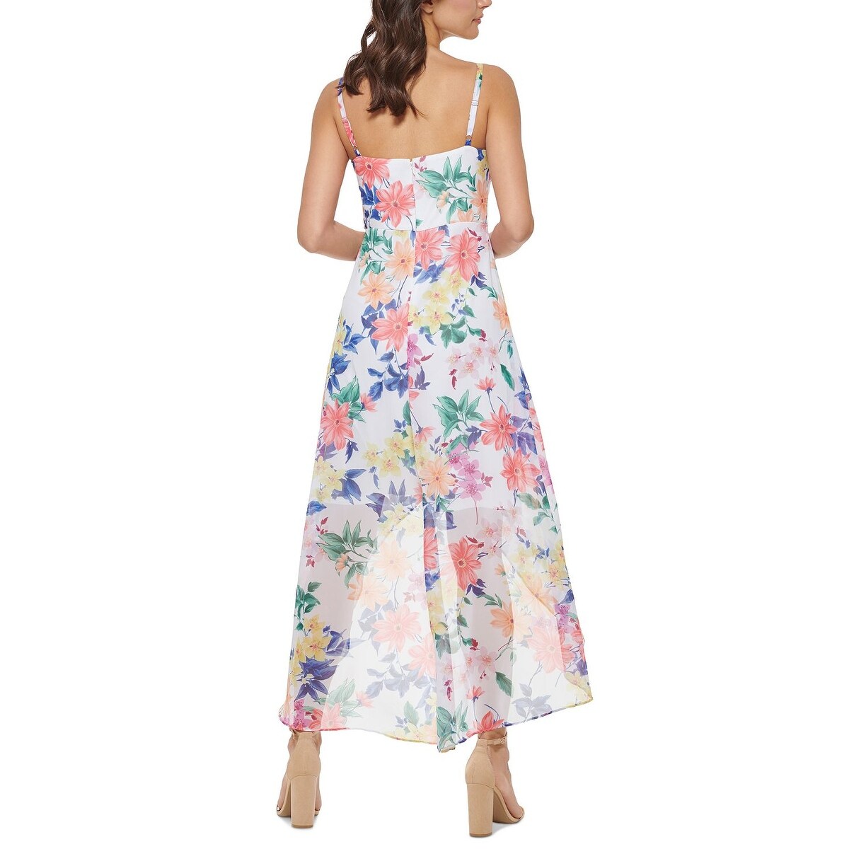sachin and babi light blue dress Eliza J | Dresses | Eliza J Floral Print Faux Wrap Chiffon Dress Size 6 main image 0
