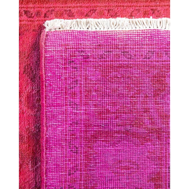 Vibrance, One-of-a-Kind Hand-Knotted Runner Rug - Pink, 2' 5" x 12' 2" - 2' 5" x 12' 2"