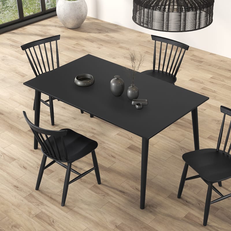 Furniture of America Olivea Mid-Century Modern 60-inch Black Wood Dining Table