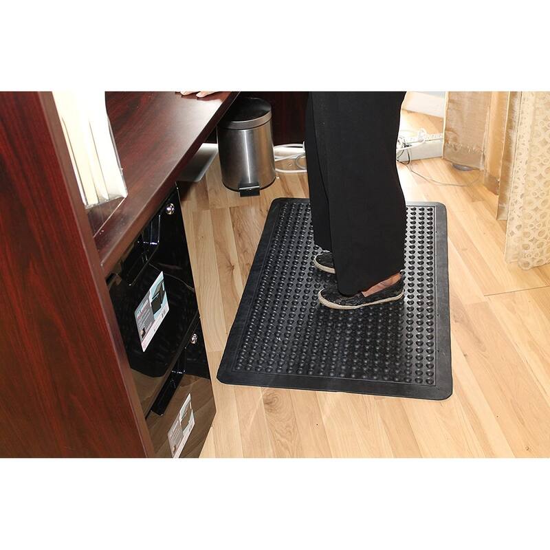 Glossy bubbles top anti-fatigue 100% Rubber Cushion mat